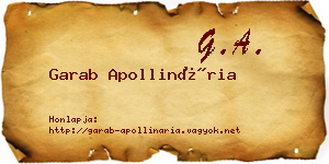 Garab Apollinária névjegykártya
